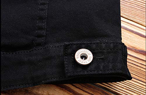 Men`s Classic Slim Fit Motorcycle Denim Jacket Coat4