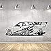 Wandaufkleber Abnehmbare PVC Kunst Wandtattoo Dekoration Fast and Furious Sports Car Racing 58X165Cm