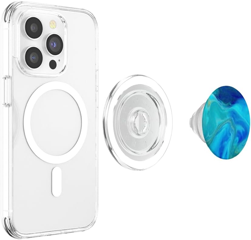 Ink Pop Mount Socket Blue Green Teal Watercolor Clouds PopSockets PopGrip for MagSafe