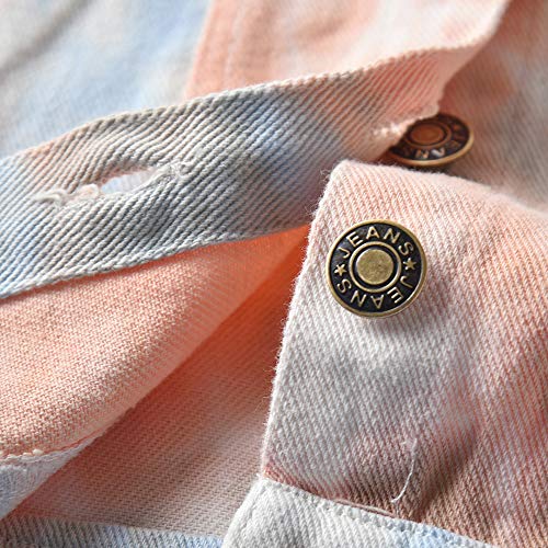 Meufam Toddler Baby Boy Girl Tie Dye Long Sleeve Denim Jacket Ripped Button Down Jean Jacket Coat Spring Fall Outerwear4