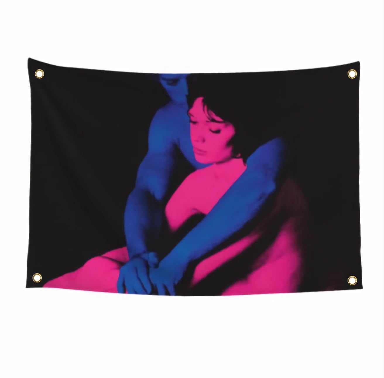 TV Girl Tapestry 3x5Ft Flag Wall Hanging Decoration,Who Really Cares Bedroom Backdrop Aesthetic Living Room Dormitory Home Party Decoration