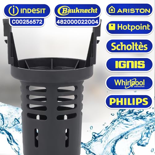 Filter Zentraler für Spülmaschine 106x74x64 mm Hat den Originalcode C00256572 für Indesit 482000022004 für Whirlpool - MONTERAL