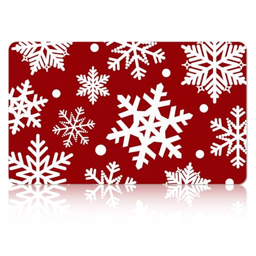 Tinideya Christmas Dish Drying Mat for Kitchen Counter 12x20", Snowflake