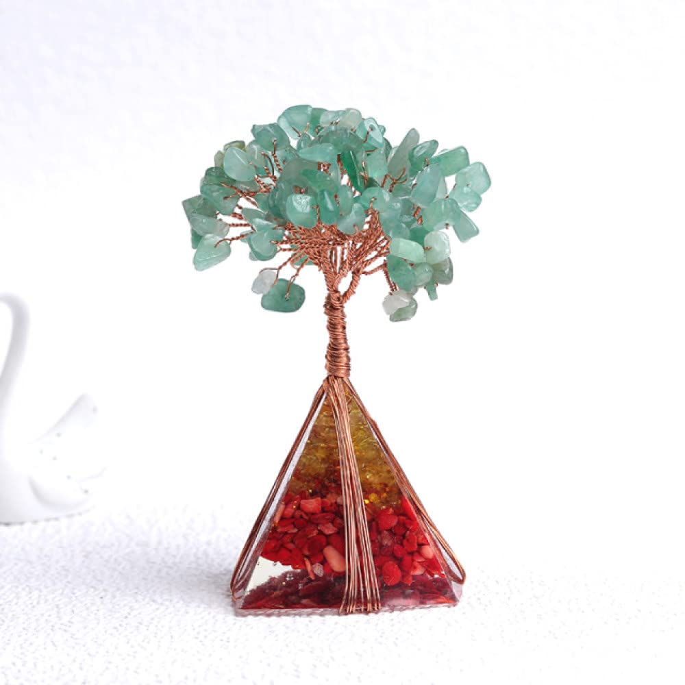 Pyramide en améthyste naturelle arbre de vie pour sublimer votre bureau