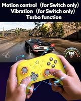 8Bitdo Ultimate 2 Bluetooth Controller Für Switch 2, Switch, Windows-PC, TMR-Joystick-Update, RGB-Feuerring, Umschaltbare Hall-Effekt-Taktauslöser, Vibration, Neu Belegbare L4/R4/2-Rücktasten, Gelb – Ansicht 5
