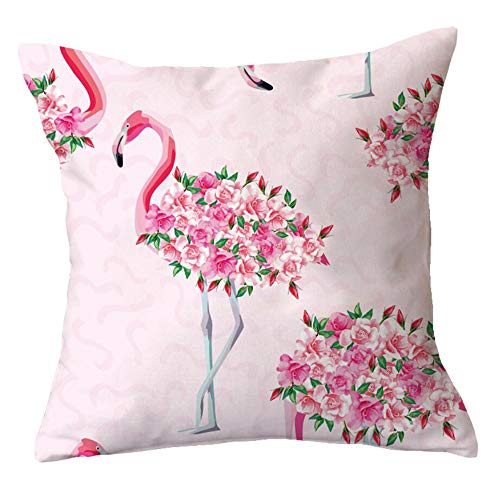 COPAUL 45cm Flamingo Taie d'oreiller Décoration de la Maison 18inch Housse de Coussin de Voiture en Plein air Chanceux