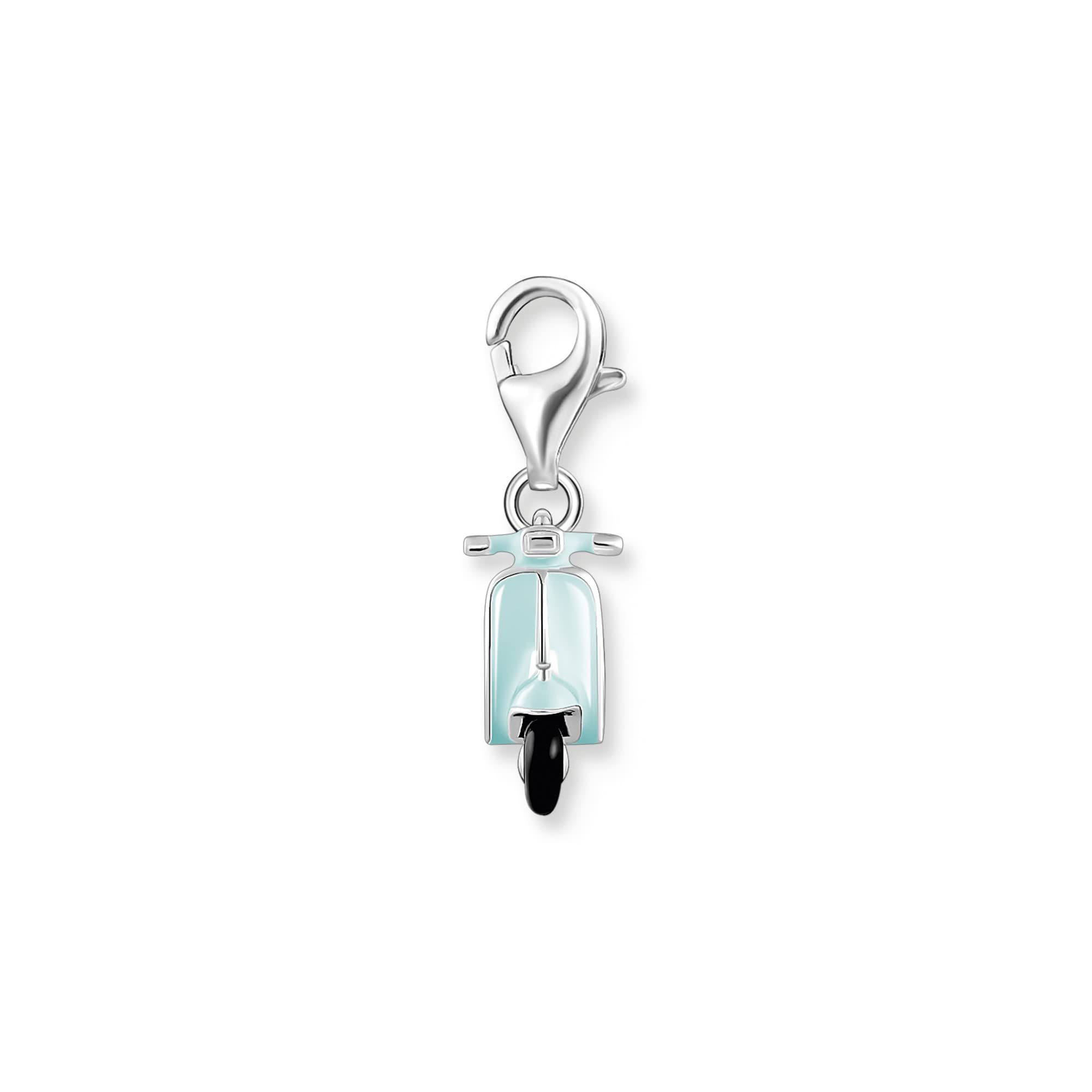 THOMAS SABO Charm-Anhänger türkiser Motorroller Silber 925 Sterlingsilber, Kaltemail