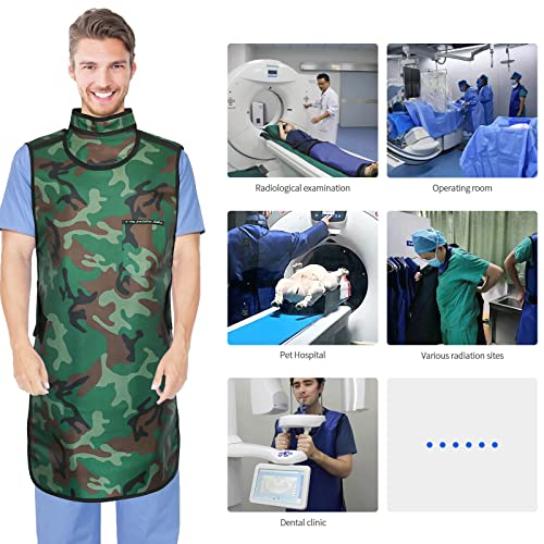 Image of Lead Apron with Thyroid Sheild Collar - 0.5mmpb Dental Xray Lead Apron Lead Shield X-ray for Adult