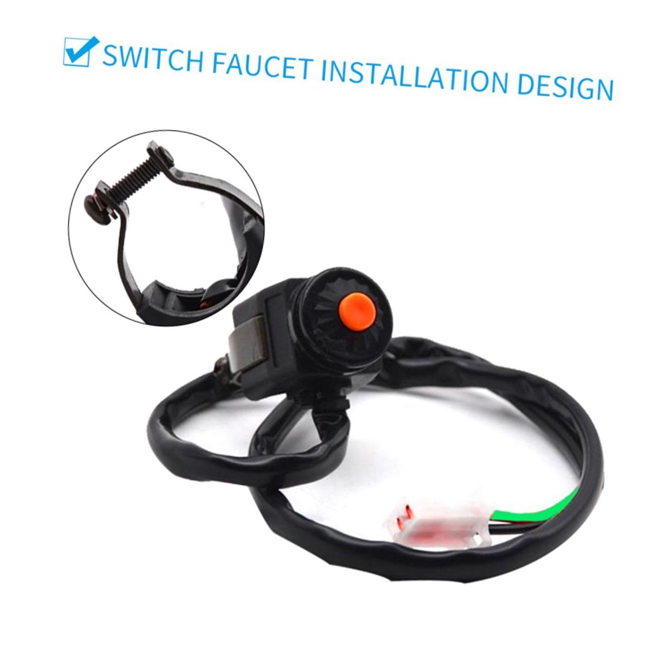 Bouton-poussoir Moto 12v 7/8 Pouce, Double Flash, Allumage et Klaxon