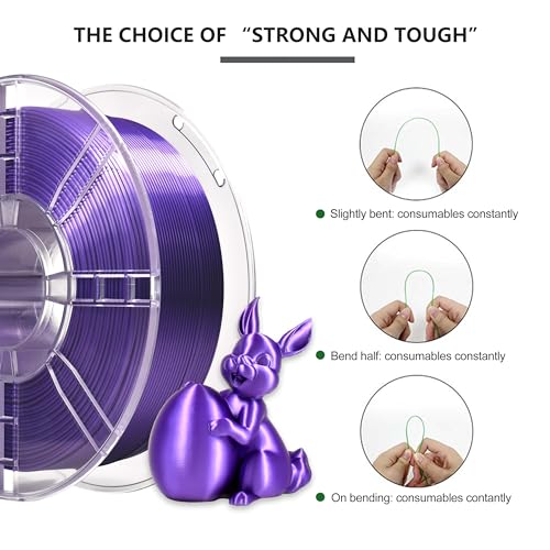 Image of iBOSS PLA Pro (PLA+) 3D Printer Silk Filament 1.75mm,Shiny Silk Purple 3D Printing Filament,1kg Spool (2.2lbs),Dimensional Accuracy + /- 0.02mm,PLA Plus 3D Filament,Fit Most FDM Printer(Silk Violet)