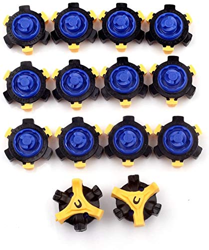 ゴルフクリートチャンプ ゴルフ ソフトスパイク鋲 スパイク・ スティンガー シューズ 交換用スパイク鋲 A-01 14個入 (イエローX青)