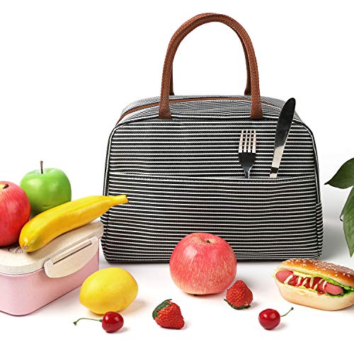 Scotamalone Insulated Lunch Bag Cooler Tote Bag Luch Box Lunch Container Lunch Organizer,Lunch Holder with Front Pocket Zipper Closure for Woman Man Work Pinic or Travel (strap)