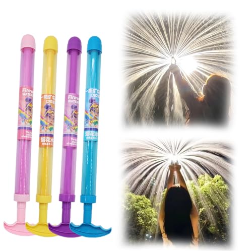 Feuerwerk Wasserpistole 4 Stück Wasserpistole Feuerwerk Wasserspielzeug für Kinder Wasserfeuerwerk Firework Wasserspritze Wasserspritzpistolen Kinder Pool Strand Spielzeug für Strandpool Pool Party