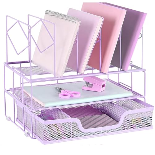 Youbetia Desk Organizers and Desk Accessories - File Organizer with Drawer, Desk Accessories...