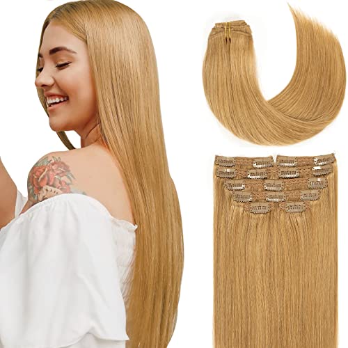Lacer Hair Clip in Hair Extensions Blonde Soft Straight Fine Remy Seamless Strong Weft Hair Extensions Clip ins for...