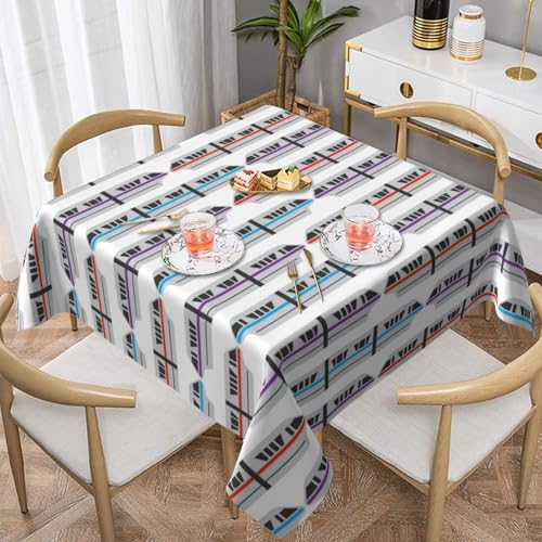 Nappe carrée en tissu imperméable pour table à manger rustique de cuisine 152x152
