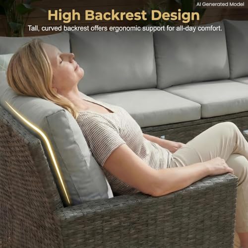 Wisteria Lane 7 Piece Patio Furniture Set, Patio Sectional for All Weather - Image 5