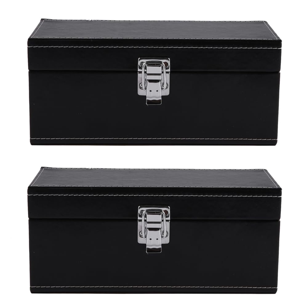 Hndhbfgrt 2X Storage Box Coin Slab Jewelry PU Compound Plywood Style Bundle Coins Display Box Case for Home Organization