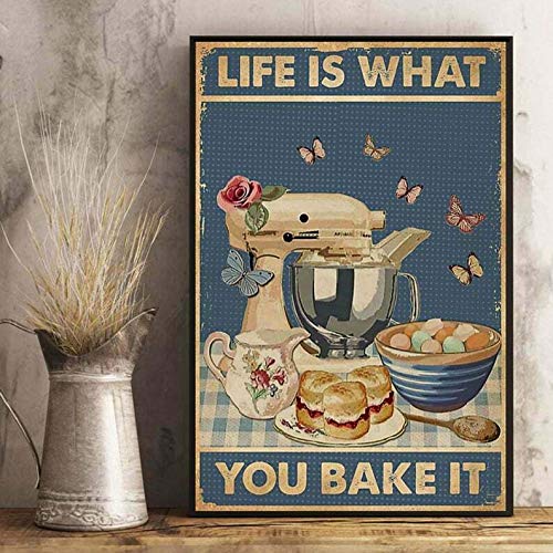 Targa life is short eat dessert stampa metallo vintage pub bar