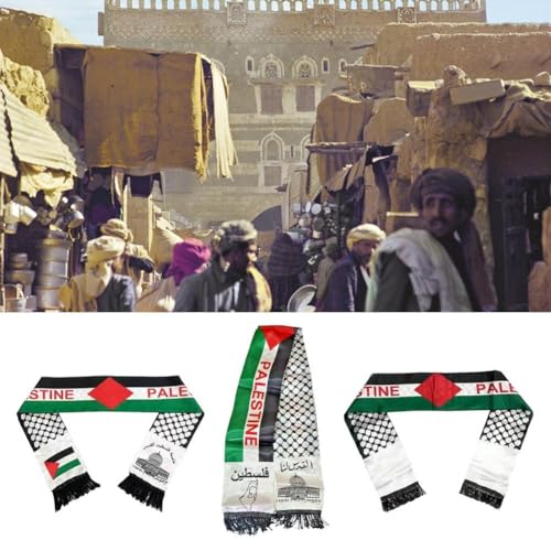 Palestine Flag Scarf,Palestine Flag Shawl Sash Stole Wraps Scraf,Double Side Scarf Palestine Satin Scarf,for Women Men3