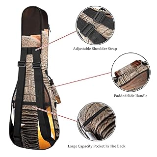 Housse pour ukulélé avec motif animal sauvage, éléphant et coucher de soleil de 10 mm, rembourrage épais de 53,3 cm, sac… - Les Beatles, Paul McCartney, John Lennon, RIngo Starr, George Harrison Housse pour ukulélé avec motif animal sauvage, éléphant et coucher de soleil de 10 mm, rembourrage épais de 53,3 cm, sac… – Image 3