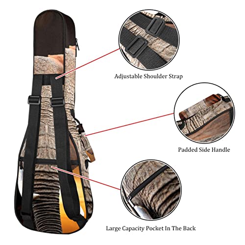 Housse pour ukulélé avec motif animal sauvage, éléphant et coucher de soleil de 10 mm, rembourrage épais de 53,3 cm, sac… - Les Beatles, Paul McCartney, John Lennon, RIngo Starr, George Harrison Housse pour ukulélé avec motif animal sauvage, éléphant et coucher de soleil de 10 mm, rembourrage épais de 53,3 cm, sac… – Image 4