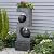 SERBILHOME Water Fountain Outdoor Garden 46.05'' Tall Fountains with Lights, Sphere Waterfall Feature for Patio Yard Pool Outside Decor,Grey