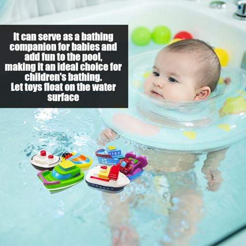 6 Stück Schwimmende Spielzeuge, 1 Stück Spielzeug-Aufbewahrungstasche, Badespielzeugboot, Badespielzeug Für Kinder, Im Wasser Schwimmendes Spielzeugboot, Badebegleiter Für Kinder