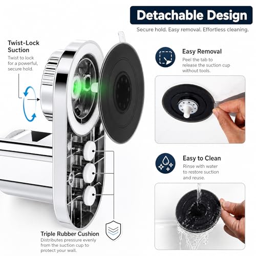 Suction Cup Handheld Shower Head Holder - Wall Mount - 5 Angle Adjustable by RIVOODS - Used condition - Image 4