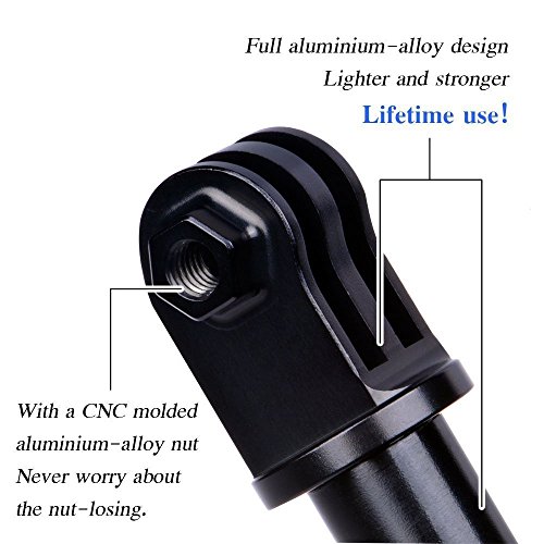 Smatree All Aluminium Legierung Teleskopstange für DJI OSMO Action/GoPro Hero2018, Hero 8/7/6/5/4/3/2/Session/Fusion – Bild 3