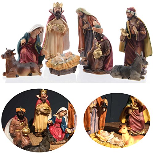 LS-LebenStil Krippenfiguren Set 11cm 8 Figuren bunt Krippe Krippenset...