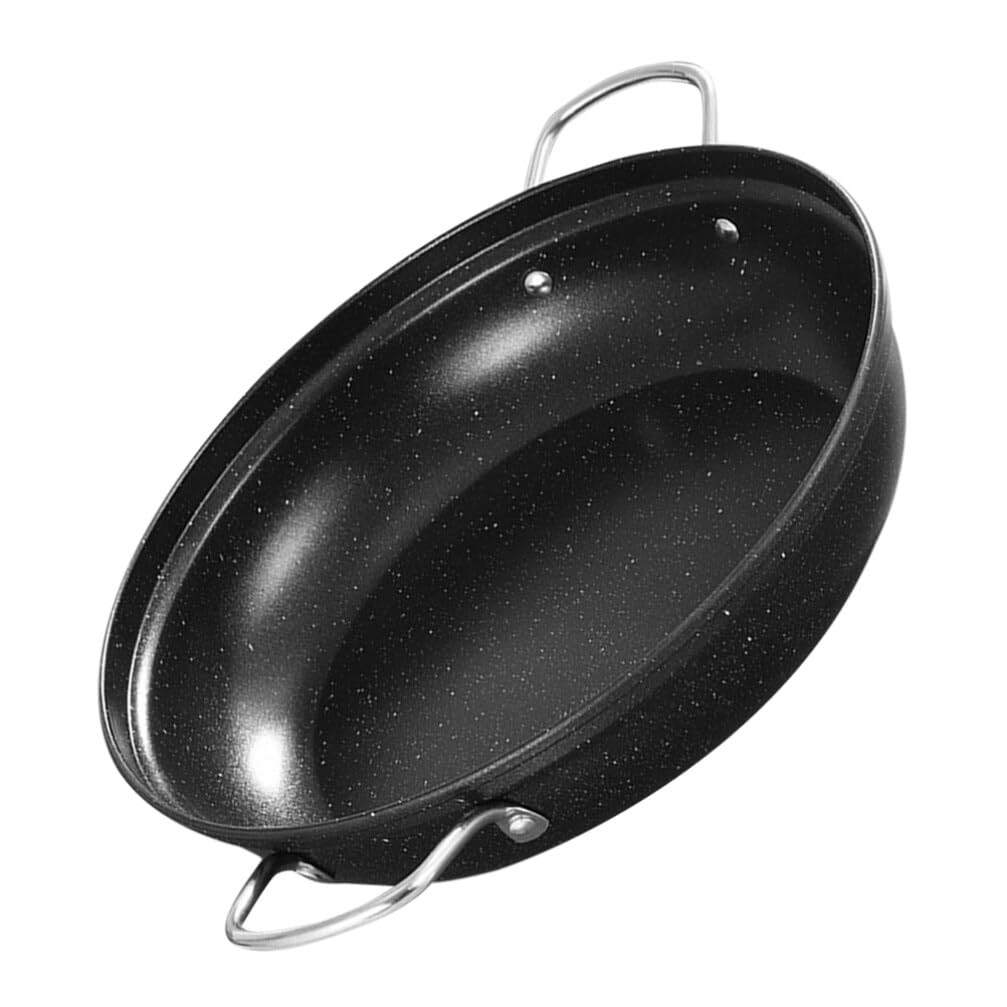 Wok in Ferro da Cucina con Manico Resistente al Calore per Pesce e Hot Pot Facile da Pulire e Usare