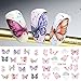 Butterfly Nail Art Sticker Colorful Butterfly Water Transfer Nail Stickers Decal Summer Nail Art Supplies for Acrylic Nail DIY Decoration Manicure Tip 12 Sheets