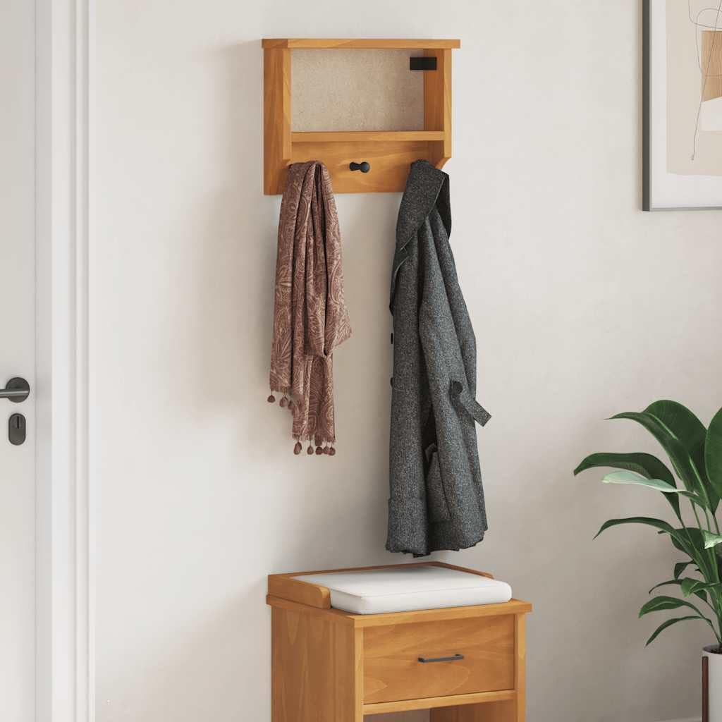 Porte-manteau mural peu encombrante en bois massif pour un rangement optimal