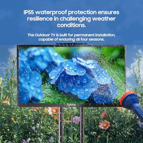SYLVOX Outdoor TV 55 Zoll Smart Google TV Draußen Ferseher mit 4K UHD True 2000 Nits Helligkeit Sprachsteuerung Dolby Audio Handy auf TV, Pool Pro 2.0 – Bild 6
