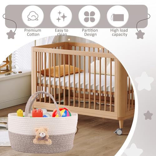 Panier à couches bébé en coton pour organiser la table à langer