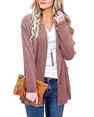 Image of ULTRANICE Cardigan Sweaters Womens Fashion 2025 Spring Lightweight Long Sleeve Casual Tops Clothes Outfits with Pockets