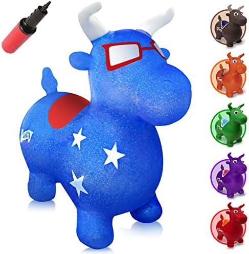 WALIKI Bouncy Horse Hopper | Benny The Jumping Bull Inflatable Hopping Pony for Toddlers