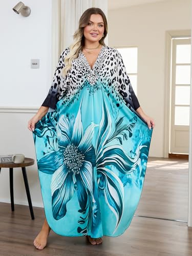 Image of Kaftan Dress for Women - Plus Size Caftan Maxi Beach Dress Moo Moos Loungewear, Swimsuit Cover Up for Beach, Pool or Vacation