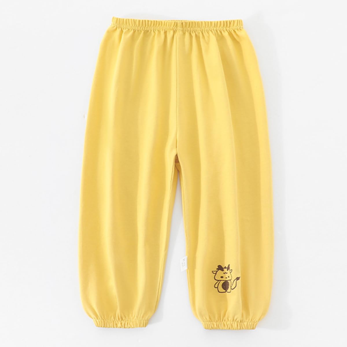 Pantaloni a Lanterna per Bambini (3 Pezzi) - Cotone Morbido, Vita Elastica, Estate Leggero - Stile Casual con Stampe Animaletti 6 Mesi-5 Anni