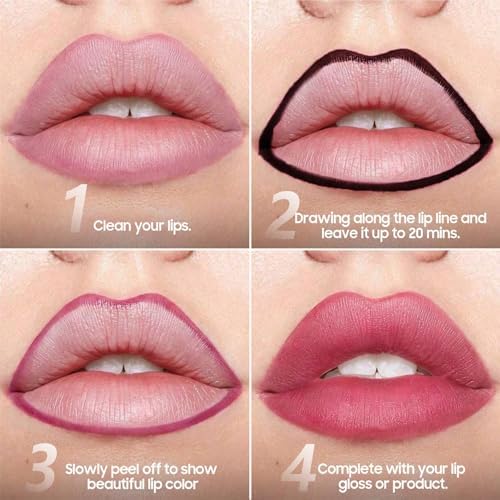 Peel Off Lip Liner Highly Pigmented Lip Stain Long Lasting Waterproof Coral - 5