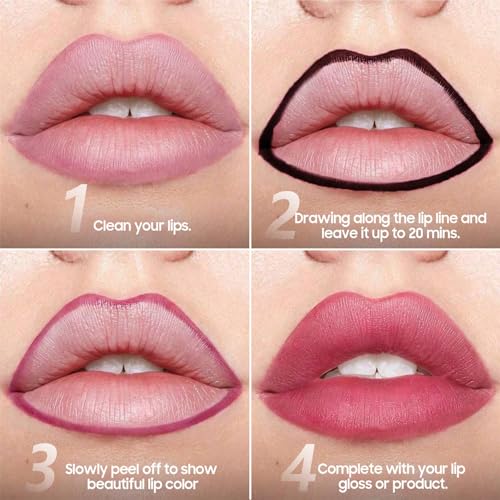 Image of Peel Off Lip Stain Natural Lip Color Waterproof Lip Liner Stain Mauve