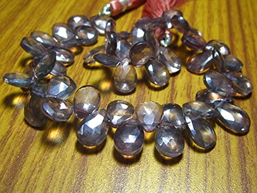 Quartz naturel mystique cuivre poire facettée LKBEADS pour création bijoux