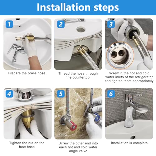 2 Stück Anschlussschlauch Armatur G3/8 x M10 Wasserhahn Schlauch Verlängerung 80cm Flexschlauch Verlängerung Panzerschlauch mit Dichtungsband Wasserhahn Anschlussschlauch 3/8 Zoll für Mischbatterie