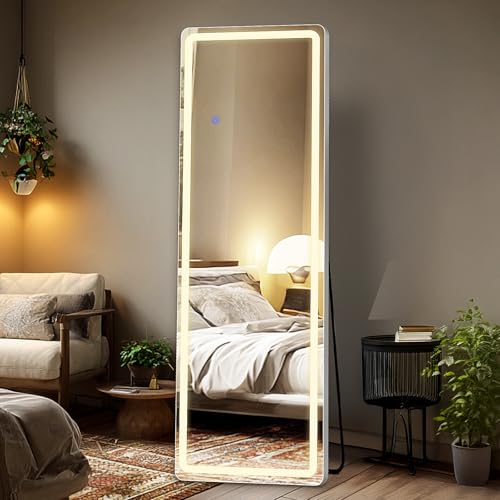 NEWBULIG 60x16 Full Length Mirror Light Floor Mirror White