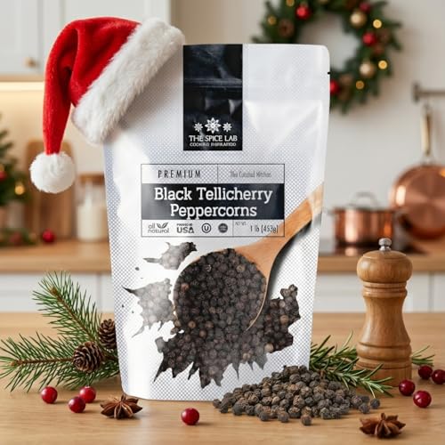 The Spice Lab Black Tellicherry Peppercorns for Grinder Packed in the USA - Steam Sterilized Kosher Non-GMO All Natural Black Pepper 5015 (1 lb Resealable Bag) - Image 3