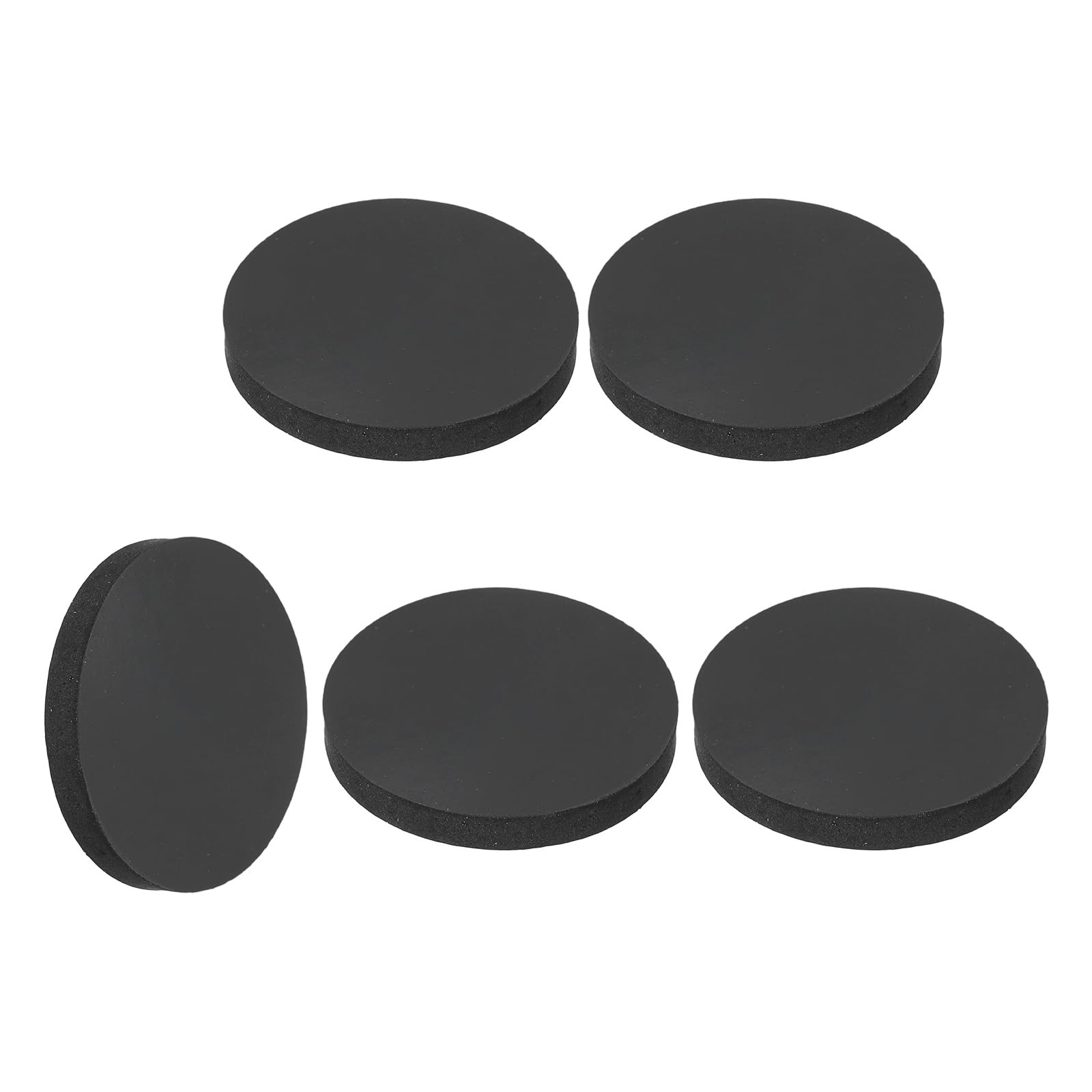 sourcing map 5Pcs Rubber Solid Discs Washers, 40mm OD x 6mm Thick Anti Slip Bumper Pads Non-Adhesive Rubber Spacers Flat Round Gasket Pad for Furniture Appliances DIY Craft, Black