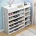 SRGRTRG 6-poziomowy stojak na buty wolnostojący z szufladą półka do przechowywania stabilna duża pojemność szafka na buty salon sypialnia – siedem pięter długości 80 cm – ciepła biel