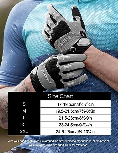 Image of INBIKE Mountain Bike Gloves for Men Knuckle Guard Padded Cycling Gloves | 5mm Shock-Absorbing Palm Padding, MTB, Motocross, Road Cycling, Dirt Biking, Touchscreen Fingers, Anti-Slip Palm