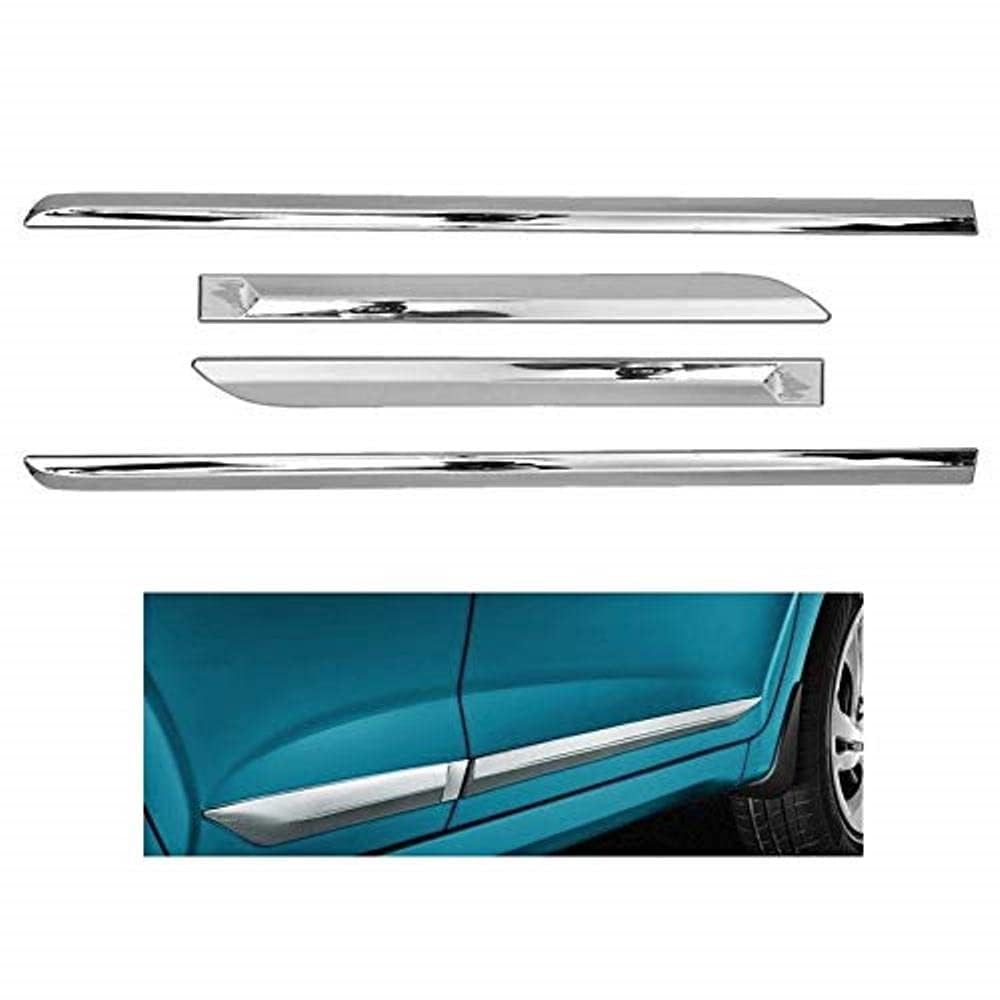 Full Chrome Car Door Side Beading Door Moulding Protector Cladding for Corolla Altis for All 2013 to 2019 Models of Toy-OTA Garnish Universal Design Silver I Set of 4 Pieces for Protection